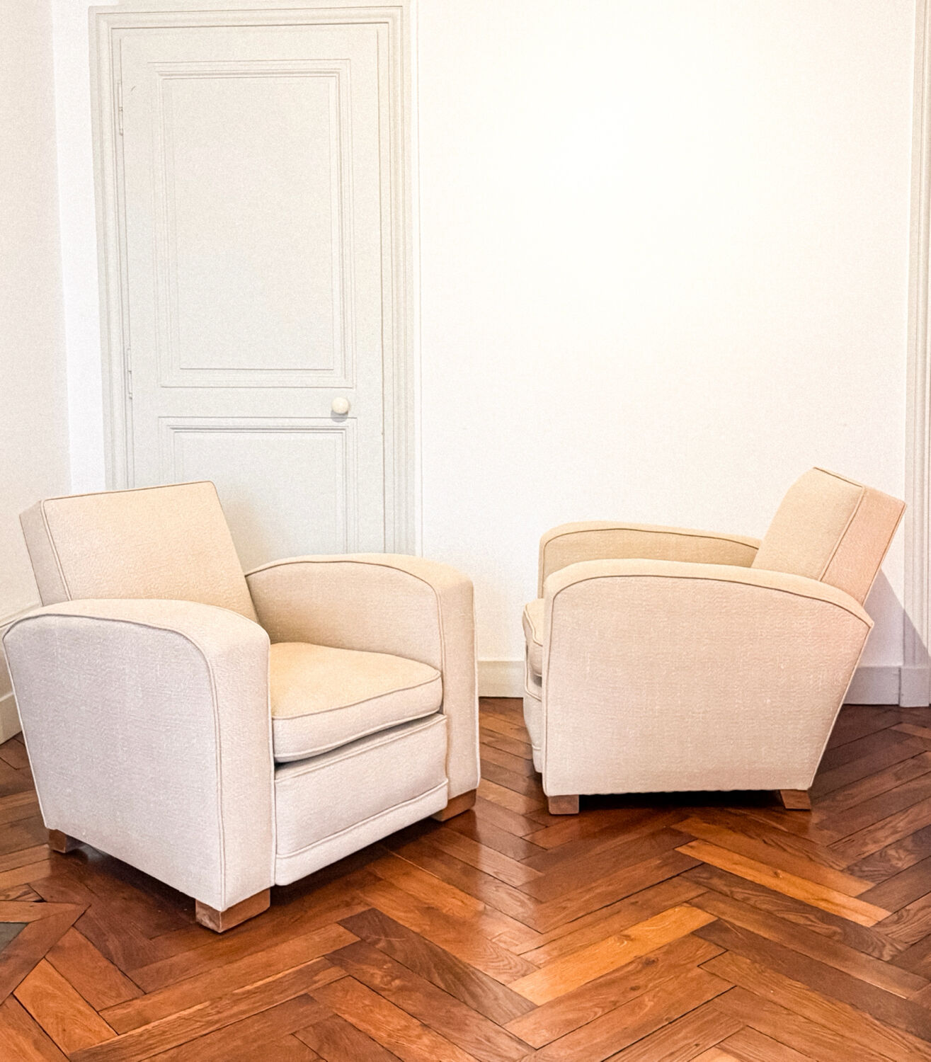 Attention to jacques adnet (1900-1984) - pair of club armchairs