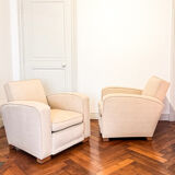 Attention to jacques adnet (1900-1984) - pair of club armchairs
