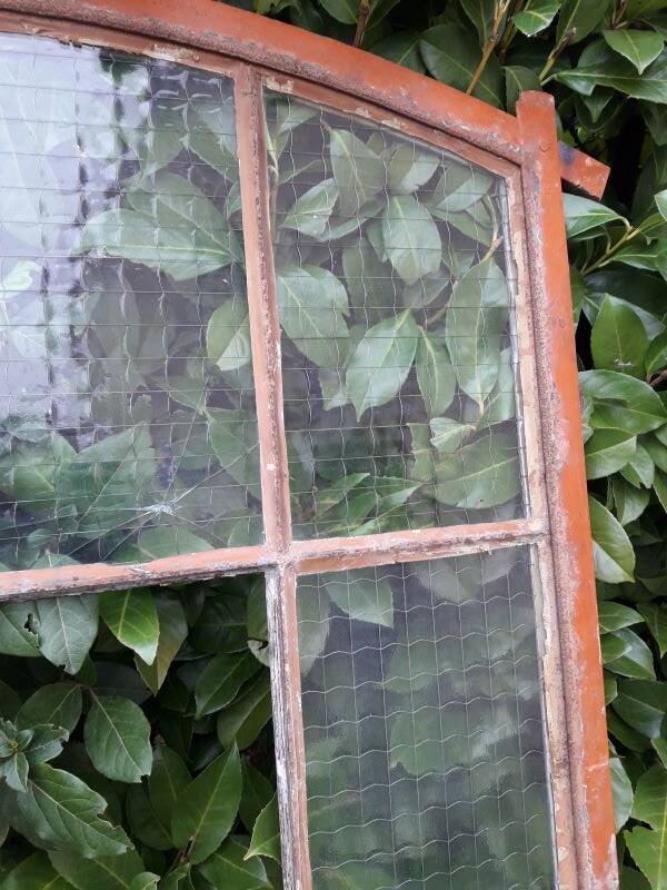 Window L107xH174 industrial curved metal glass roof frame reinforced glass