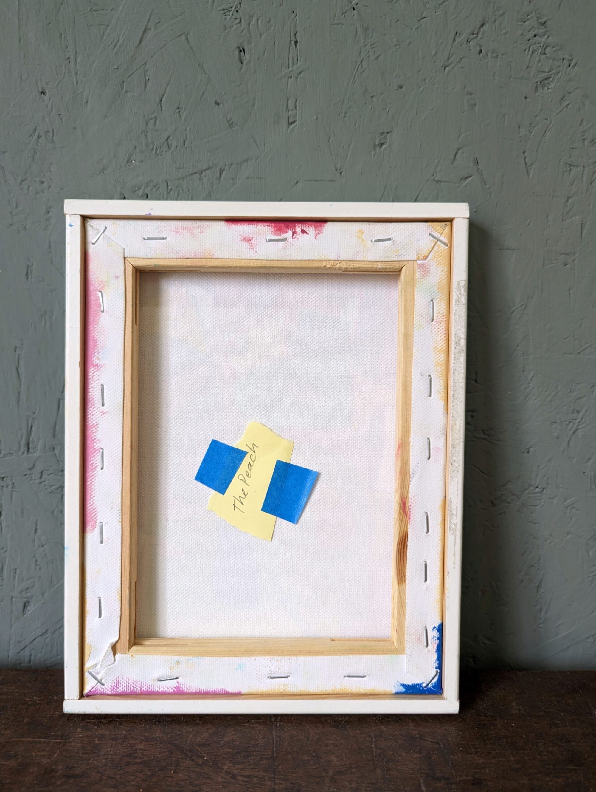 Contemporary Abstract Swedish "The Peach", Small Geometric Abstract Acrylic Painting, 2019