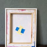Contemporary Abstract Swedish "The Peach", Small Geometric Abstract Acrylic Painting, 2019