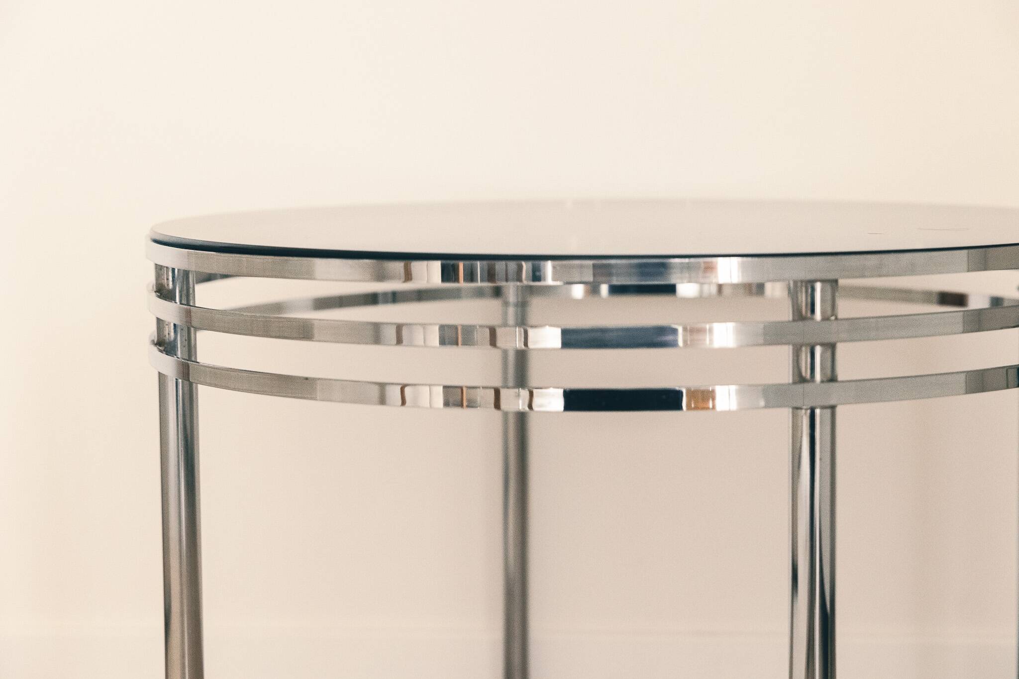Vintage 70s chrome coffee table