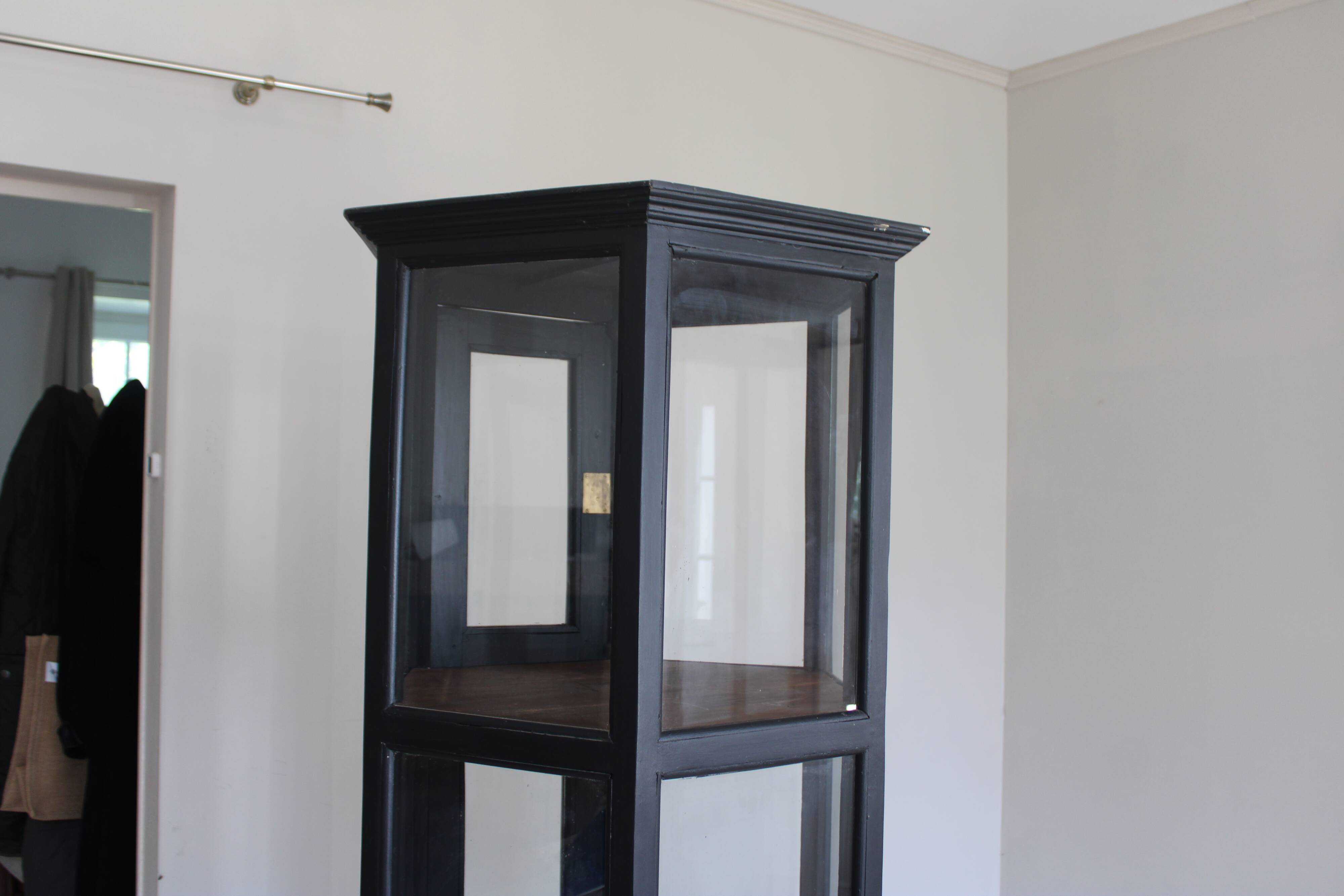 Antique black hexagonal display cabinet – 180 cm