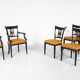 Set of 2 Black and Gold Armchairs and 4 Chairs, Empire style
