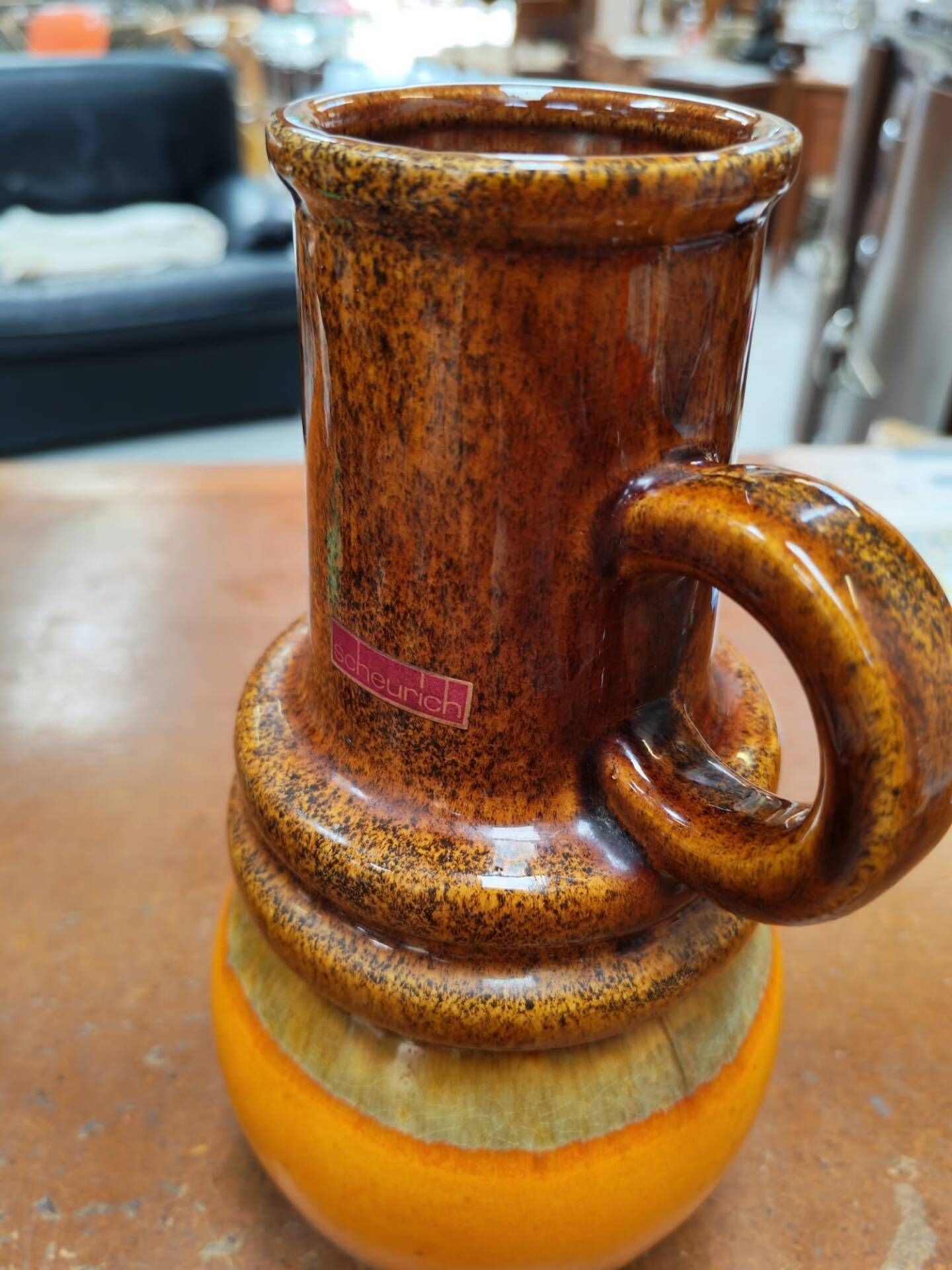 Vintage vase pitcher Scheurich Keramik 428-26 in ceramic West Germany