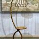 Lampadaire en rotin des années 70