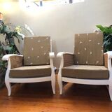 Pair of cane armchairs
