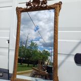 Miroir de Cheminée 19 éme en Bois et Stuk Doré