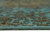 1970s 232 cm x 319 cm turquoise wool carpet