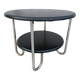 Table basse métal chrome et skaï 1950s
