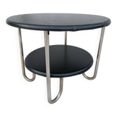 Table basse métal chrome et skaï 1950s