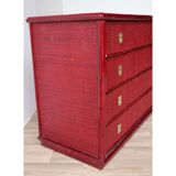 Vintage Dal Vera chest of drawers in bamboo and wicker, 1960