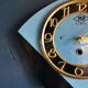 Vintage formica clock silent asymmetrical wall pendulum "MP blue black"