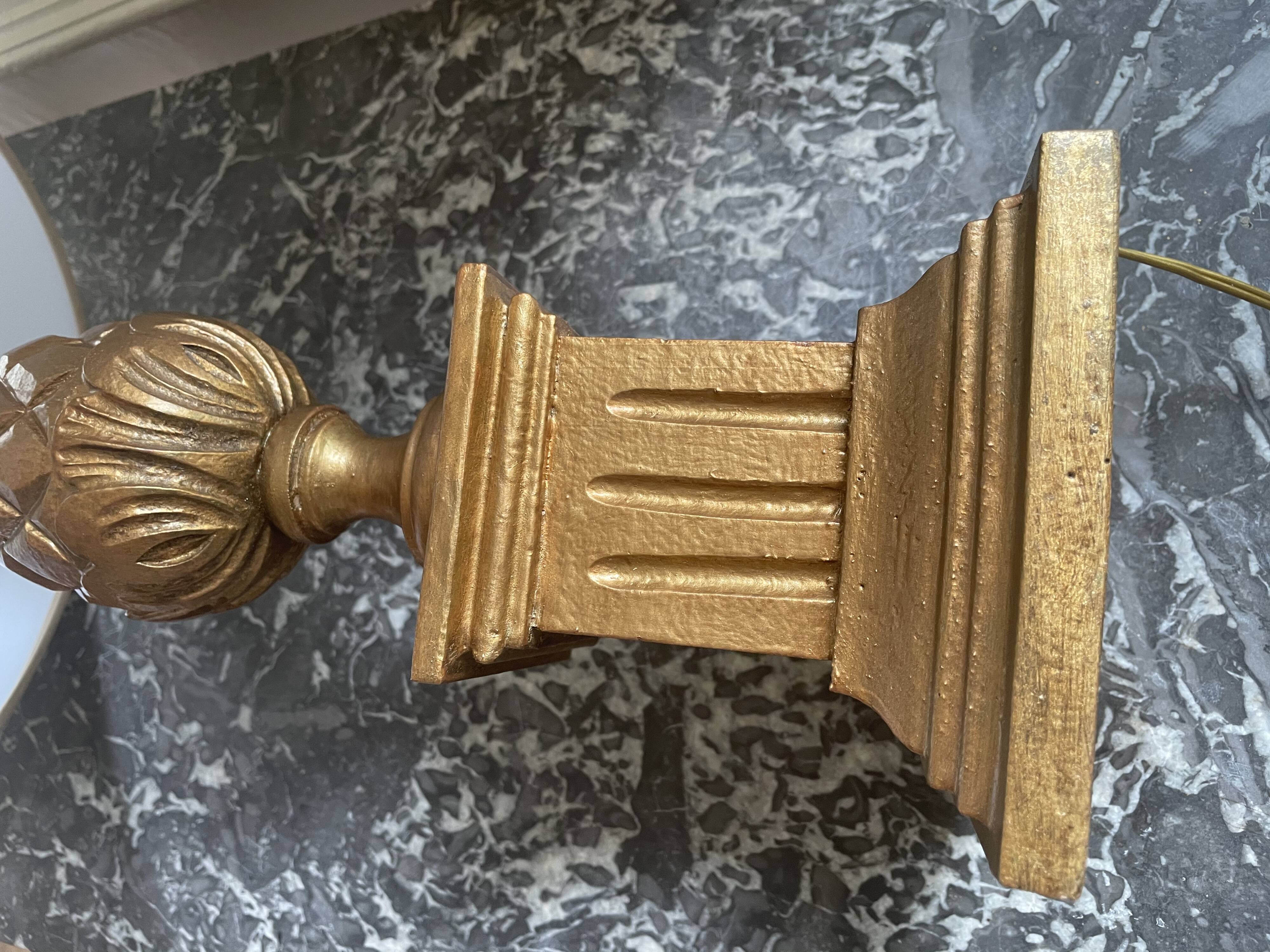 Lampe en bois ananas années 70