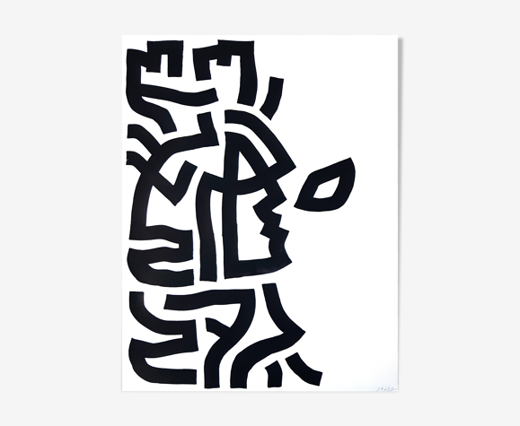 Peinture sur papier "Casque"