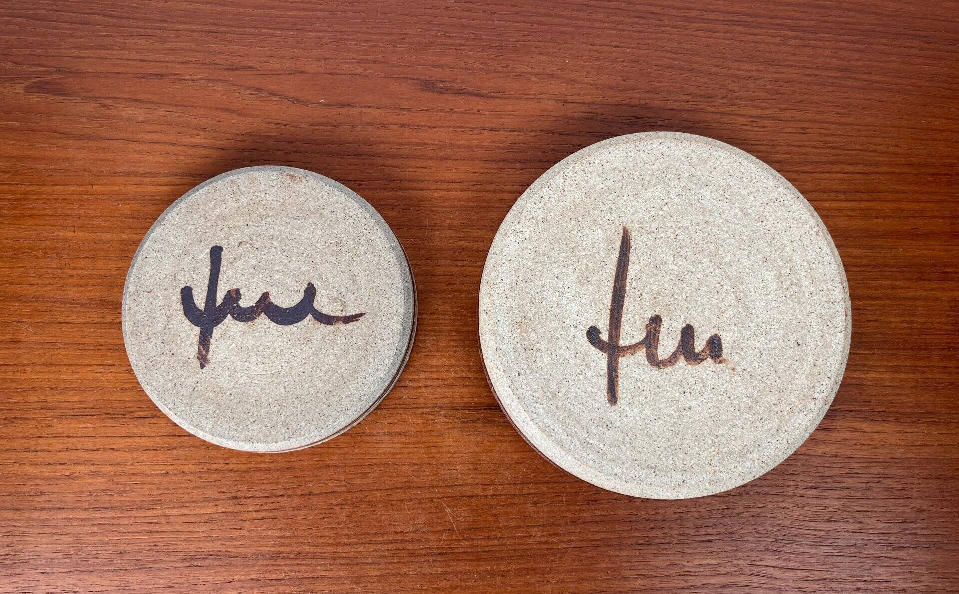 Mid-Century Modern Danish Studio Pottery Bowls by Tue Poulsen for Tue Keramik, 1960s, Set of 2