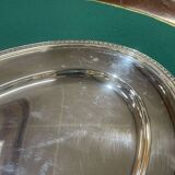 Oval silver-plated metal tray Christofle Malmaison model