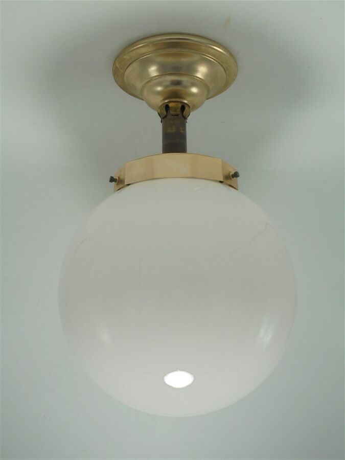 Opaline globe ceiling lamp