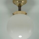 Opaline globe ceiling lamp