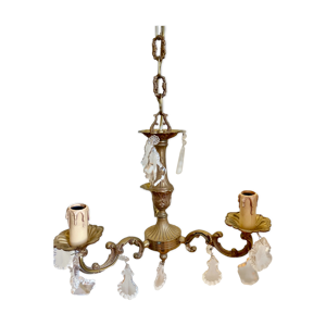 lustre en bronze style - pampilles