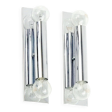 Pair Of Mid Century Sputnik Chrome Wall Lamps From Doria, Germany, 1970s