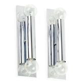 Pair Of Mid Century Sputnik Chrome Wall Lamps From Doria, Germany, 1970s