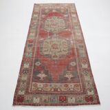 4x9 Rug For Entrway Red Classic Oriental Vintage Rug, 111x263Cm SK 3884