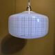Vintage white striped glass checkered suspension globe