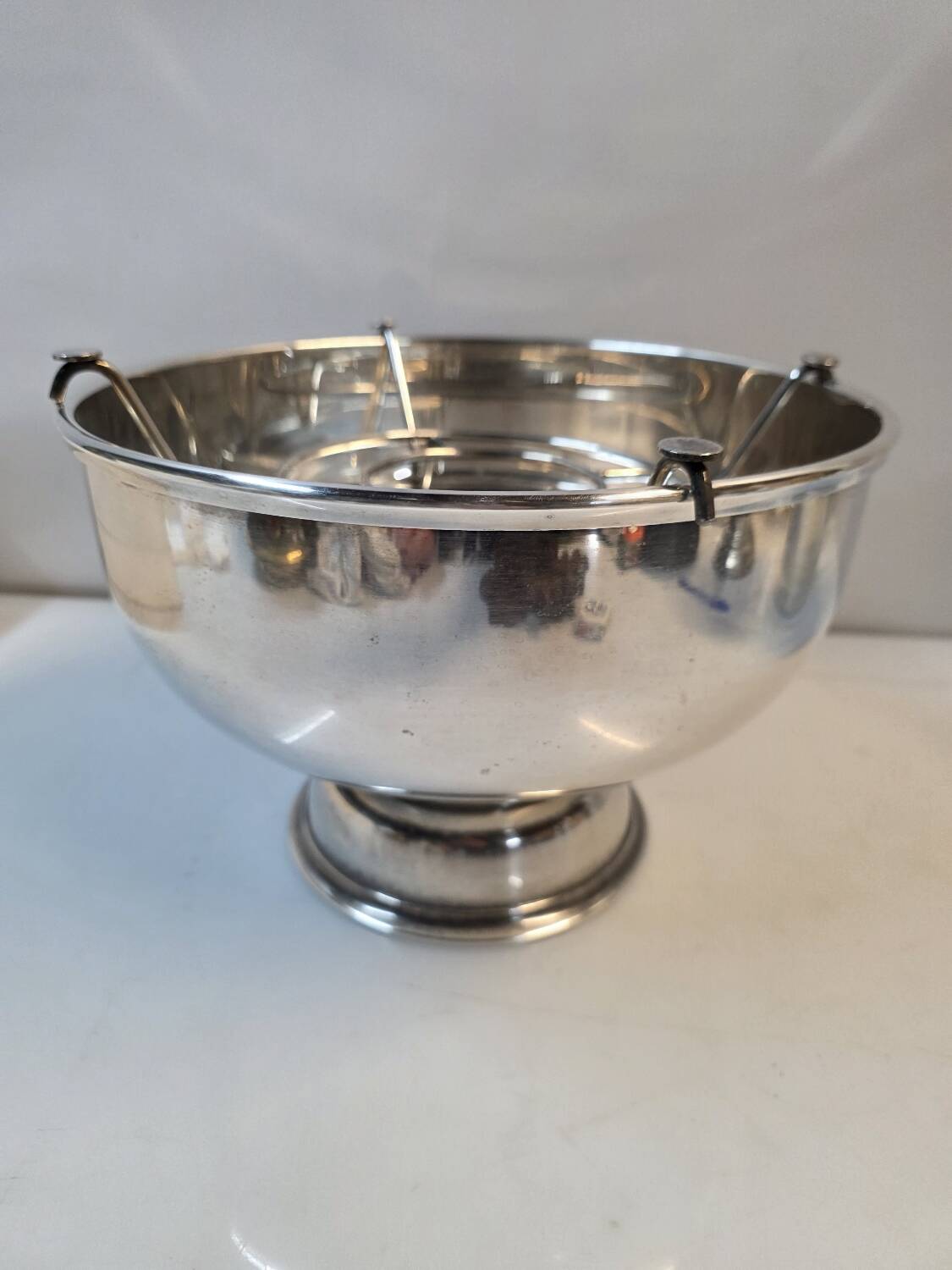 Silver-plated metal champagne bucket