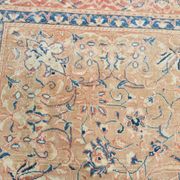 Tapis persan classique bleu et pêche