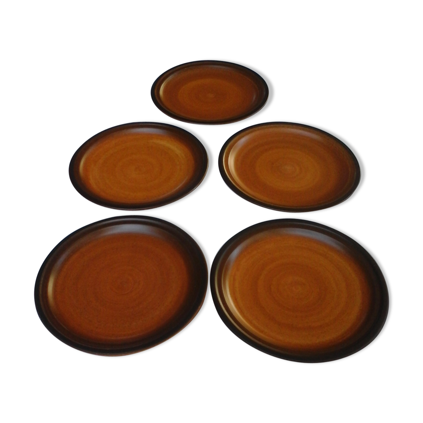 Set of 5 flat plates made of St Amand