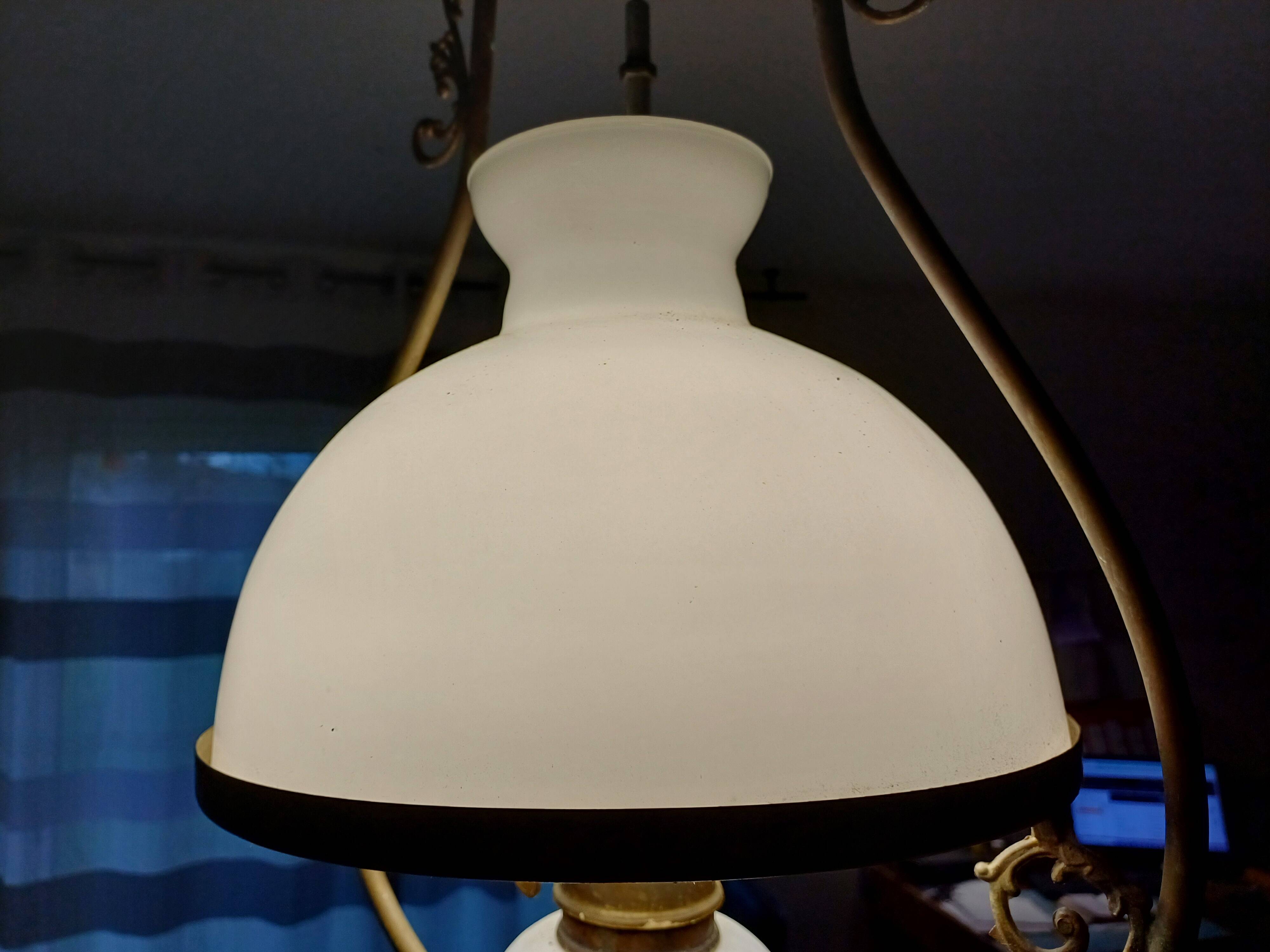 19th century white opaline pendant light