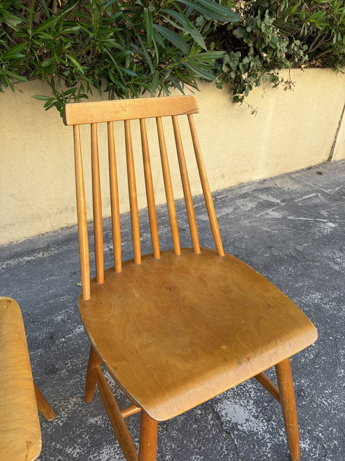 2 IKEA mid-century chairs in the style of Yngve Ekström's "Pinocchio"