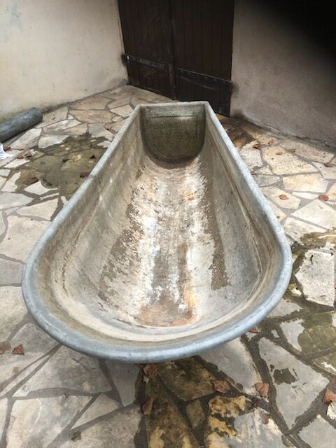 Old zinc bathtub