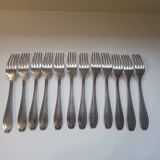 12 fourchettes de table manufrance métal blanc