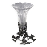 Vase ancien Art nouveau en cristal et bronze patiné – vers 1895–1910