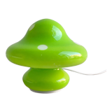 Lampe de table champignon à points blancs, verre vert