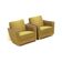Set of 2 vintage green armchairs from the 1970s