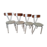 Set of 4 chairs in two-tone formica