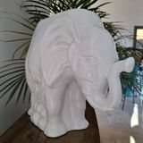 Elephant vase / cache pot in white ceramic