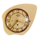 Vintage Formica clock silent asymmetrical wall pendulum "Yellow Lora"