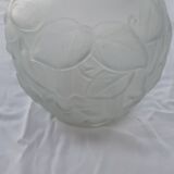 Ball vase with relief flower decoration, frosted glass