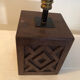 Brutalist folk art lamp base in teak from the 40s/50s.