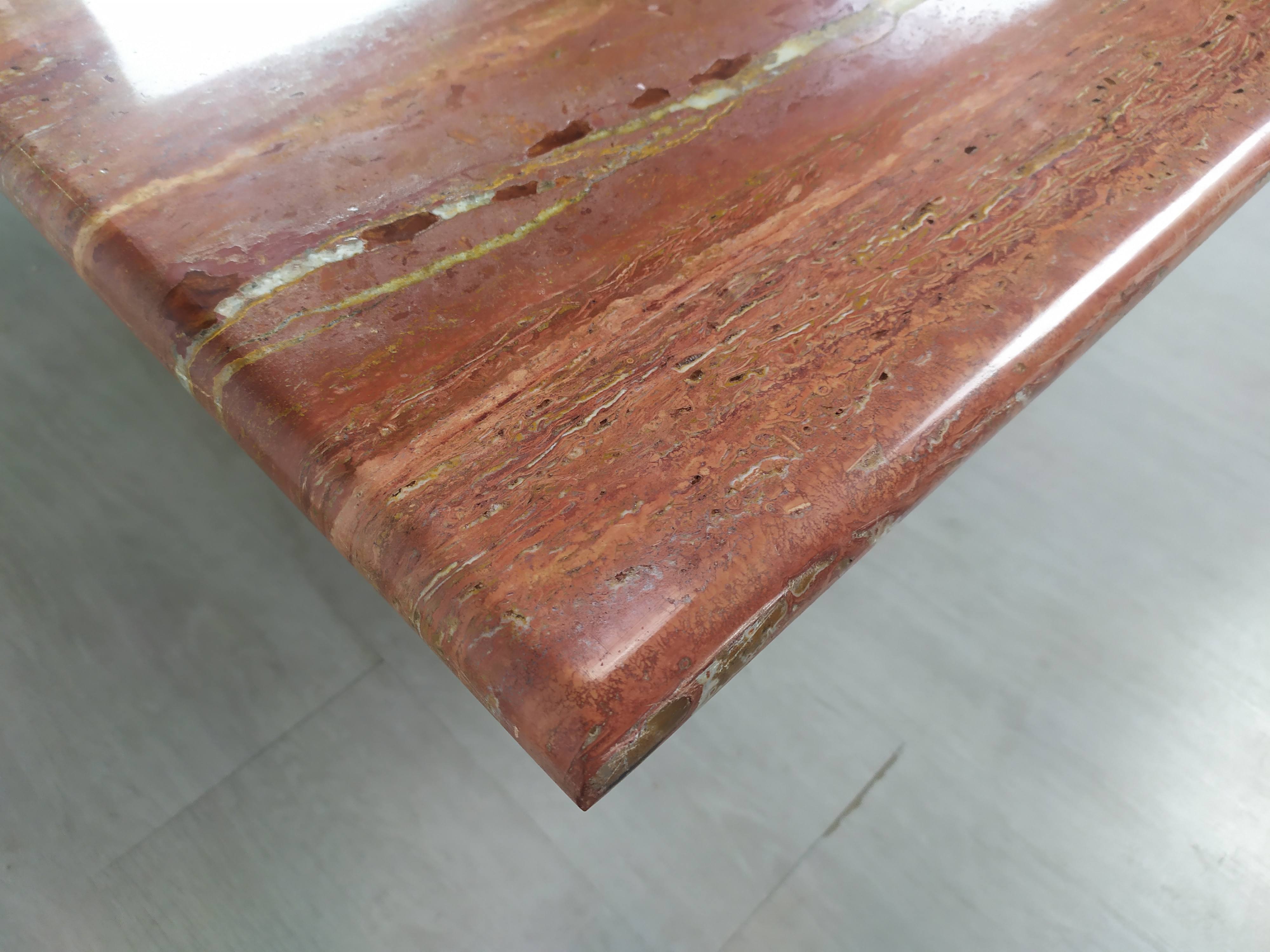 Travertine coffee table red design
