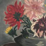 Ancient bouquet of dahlias