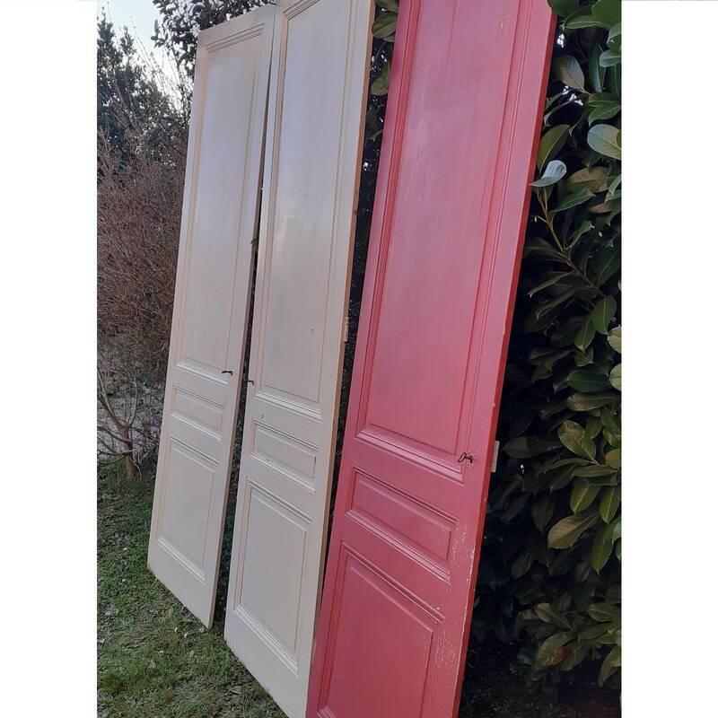 3 large old Haussmann-style wardrobe doors 19th century H260cm