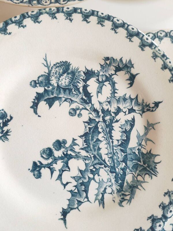 6 assiettes Gien XIXeme