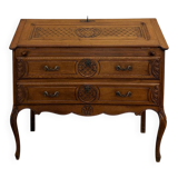 Carved oak secretary