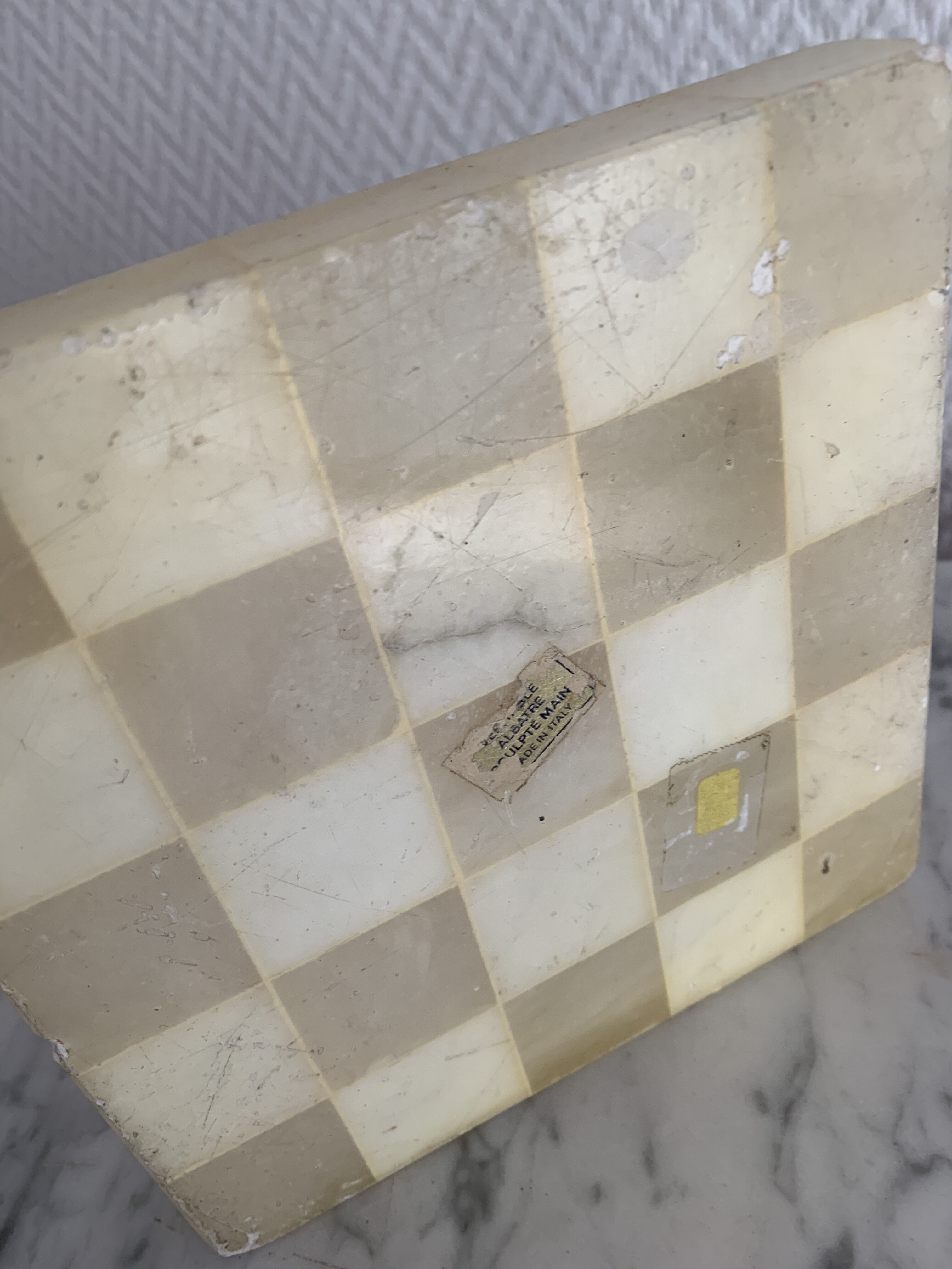 Vintage yellow square alber ashtray tiles