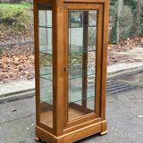 Louis Philippe illuminated display cabinet in solid oak from the 20th century